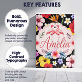 Personalised Name Cute Tropical Hibiscus Custom  Unique Gift Idea Elegant Feature Canvas Wall Art Print Decor Picture Ready to Hang