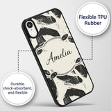 Bold Expressionist Brush Strokes Black Cream Custom Name Protective Phone Case Mobile Cover Durable Everyday Smartphone Shock Resistant