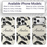 Bold Expressionist Brush Strokes Black Cream Custom Name Protective Phone Case Mobile Cover Durable Everyday Smartphone Shock Resistant