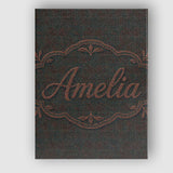 Personalised Name Dark Green Textured Custom Modern Room Accent Creative Decorator Style Canvas Wall Art Print Decor Picture Ready to Hang