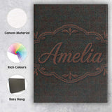 Personalised Name Dark Green Textured Custom Modern Room Accent Creative Decorator Style Canvas Wall Art Print Decor Picture Ready to Hang