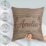Custom Name Beige Small Check Woven Texture Seamless Pattern Square Filled Cushion Throw Pillow Sofa Bed Home Decor Zip Washable UK Made