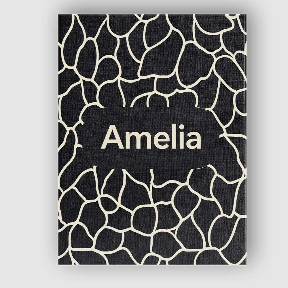 Personalised Name Pebble Outline Network Black Cream Organic Abstract Custom Home Unique Canvas Wall Art Print Decor Picture Ready to Hang