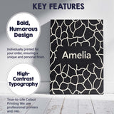 Personalised Name Pebble Outline Network Black Cream Organic Abstract Custom Home Unique Canvas Wall Art Print Decor Picture Ready to Hang