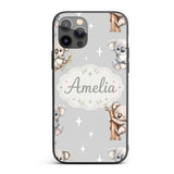 Cute Baby Koala Bears with Stars Printed Design Custom Name Protective Phone Case Mobile Cover Durable Everyday Smartphone Shock Resistant