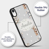 Cute Baby Koala Bears with Stars Printed Design Custom Name Protective Phone Case Mobile Cover Durable Everyday Smartphone Shock Resistant