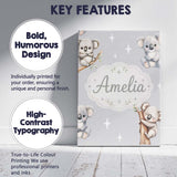 Personalised Name Cute Baby Koala Bears Custom  Modern Room Accent Elegant Feature Canvas Wall Art Print Decor Picture Ready to Hang
