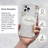 Cute Baby Koala Bears with Stars Printed Design Custom Name Protective Phone Case Mobile Cover Durable Everyday Smartphone Shock Resistant