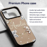 Cute Baby Koala Bears with Stars on Warm Beige Custom Name Protective Phone Case Mobile Cover Durable Everyday Smartphone Shock Resistant