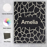 Personalised Name Pebble Outline Network Black Cream Organic Abstract Custom Home Unique Canvas Wall Art Print Decor Picture Ready to Hang