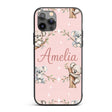 Cute Baby Koala Bears with Stars on Blush Pink Custom Name Protective Phone Case Mobile Cover Durable Everyday Smartphone Shock Resistant