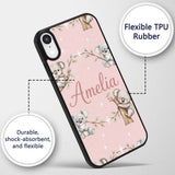 Cute Baby Koala Bears with Stars on Blush Pink Custom Name Protective Phone Case Mobile Cover Durable Everyday Smartphone Shock Resistant