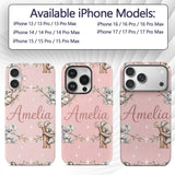 Cute Baby Koala Bears with Stars on Blush Pink Custom Name Protective Phone Case Mobile Cover Durable Everyday Smartphone Shock Resistant