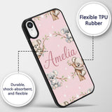 Cute Baby Koala Bears with Stars on Dusty Rose Custom Name Protective Phone Case Mobile Cover Durable Everyday Smartphone Shock Resistant