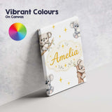 Personalised Name Cute Baby Koala Bears Custom  Modern Room Accent Elegant Feature Canvas Wall Art Print Decor Picture Ready to Hang
