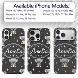 Cute Cartoon Koala Bears with White Stars on Dark Custom Name Protective Phone Case Mobile Cover Durable Everyday Smartphone Shock Resistant