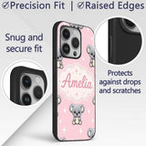 Cute Cartoon Koala Bears with White Stars on Soft Custom Name Protective Phone Case Mobile Cover Durable Everyday Smartphone Shock Resistant