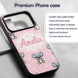 Cute Cartoon Koala Bears with White Stars on Soft Custom Name Protective Phone Case Mobile Cover Durable Everyday Smartphone Shock Resistant