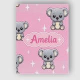 Personalised Name Cute Cartoon Koala Bears Custom  Unique Gift Idea Elegant Feature Canvas Wall Art Print Decor Picture Ready to Hang