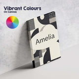 Personalised Name Modern Geometric Circles Black Cream Mid Century Custom  Unique Canvas Wall Art Print Decor Picture Ready to Hang