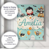 Personalised Name Cute Halloween Dracula Custom  Unique Gift Idea Elegant Feature Canvas Wall Art Print Decor Picture Ready to Hang