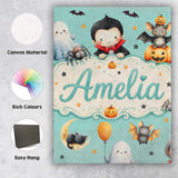 Personalised Name Cute Halloween Dracula Custom  Unique Gift Idea Elegant Feature Canvas Wall Art Print Decor Picture Ready to Hang