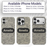 Wave Line Texture Black Cream Flowing Abstract Custom Name Protective Phone Case Mobile Cover Durable Everyday Smartphone Shock Resistant