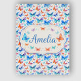 Personalised Name Bright Rainbow Butterflies Custom Bespoke  Contemporary Display Canvas Wall Art Print Decor Picture Ready to Hang