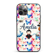 Artistic Watercolor Butterflies with Paint Splash Custom Name Protective Phone Case Mobile Cover Durable Everyday Smartphone Shock Resistant