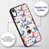 Artistic Watercolor Butterflies with Paint Splash Custom Name Protective Phone Case Mobile Cover Durable Everyday Smartphone Shock Resistant