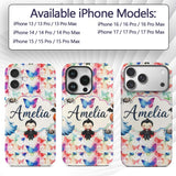 Artistic Watercolor Butterflies with Paint Splash Custom Name Protective Phone Case Mobile Cover Durable Everyday Smartphone Shock Resistant