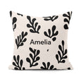Custom Name Contour Lines Black Cream Abstract Landscape Pattern Square Filled Cushion Throw Pillow Sofa Bed Home Decor Zip Washable UK Made