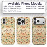 Warm Toned Butterflies with Artistic Vintage Wash Custom Name Protective Phone Case Mobile Cover Durable Everyday Smartphone Shock Resistant