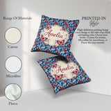 Custom Name Vibrant Butterflies on Deep Blue Watercolor Seamless Square Filled Cushion Throw Pillow Sofa Bed Home Decor Zip Washable UK Made