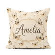Custom Name Neutral Beige Butterflies with Subtle Faded Seamless Square Filled Cushion Throw Pillow Sofa Bed Home Decor Zip Washable UK Made