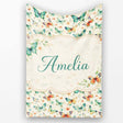 Delicate Vintage Butterflies with Soft Floral Touch Seamless Pattern  Personalised Custom Name Super Soft Fleece Blanket Bed Sofa Throw