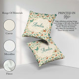 Custom Name Delicate Butterflies with Soft Floral Touch Seamless Square Filled Cushion Throw Pillow Sofa Bed Home Decor Zip Washable UK Made