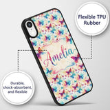 Bright Watercolor Butterflies with Color Splash Custom Name Protective Phone Case Mobile Cover Durable Everyday Smartphone Shock Resistant