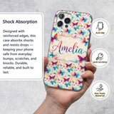 Bright Watercolor Butterflies with Color Splash Custom Name Protective Phone Case Mobile Cover Durable Everyday Smartphone Shock Resistant