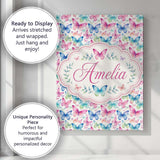 Personalised Name Pastel Gradient Butterflies Custom Unique Gift Idea Modern Room Accent Canvas Wall Art Print Decor Picture Ready to Hang