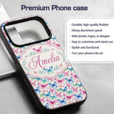 Pastel Gradient Butterflies in Soft Pink and Blue Custom Name Protective Phone Case Mobile Cover Durable Everyday Smartphone Shock Resistant