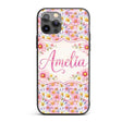 Pastel Pink and Yellow Daisy Floral Seamless Custom Name Protective Phone Case Mobile Cover Durable Everyday Smartphone Shock Resistant
