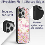 Pastel Pink and Yellow Daisy Floral Seamless Custom Name Protective Phone Case Mobile Cover Durable Everyday Smartphone Shock Resistant