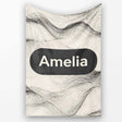 Minimal Botanical Silhouettes Black Cream Leaf Pattern Lovely  Personalised Custom Name Super Soft Fleece Blanket Bed Sofa Throw