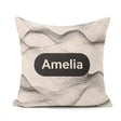 Custom Name Minimal Silhouettes Black Cream Leaf Pattern Lovely Square Filled Cushion Throw Pillow Sofa Bed Home Decor Zip Washable UK Made