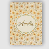 Personalised Name Warm Cream Yellow Daisy Custom  Unique Gift Idea Elegant Feature Canvas Wall Art Print Decor Picture Ready to Hang