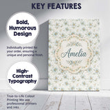 Personalised Name Soft Blue Floral with Custom  Modern Room Accent Elegant Feature Canvas Wall Art Print Decor Picture Ready to Hang