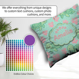 Custom Name Cute Sea Turtle Coral Cartoon Animal Pattern Decor Square Filled Cushion Throw Pillow Sofa Bed Home Decor Zip Washable UK Made