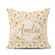 Custom Name Neutral Beige Floral Elegant Seamless Pattern Lovely Square Filled Cushion Throw Pillow Sofa Bed Home Decor Zip Washable UK Made