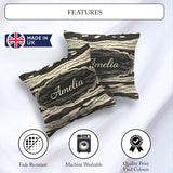 Custom Name Fluid Marble Swirl Black Cream Abstract Flow Pattern Square Filled Cushion Throw Pillow Sofa Bed Home Decor Zip Washable UK Made